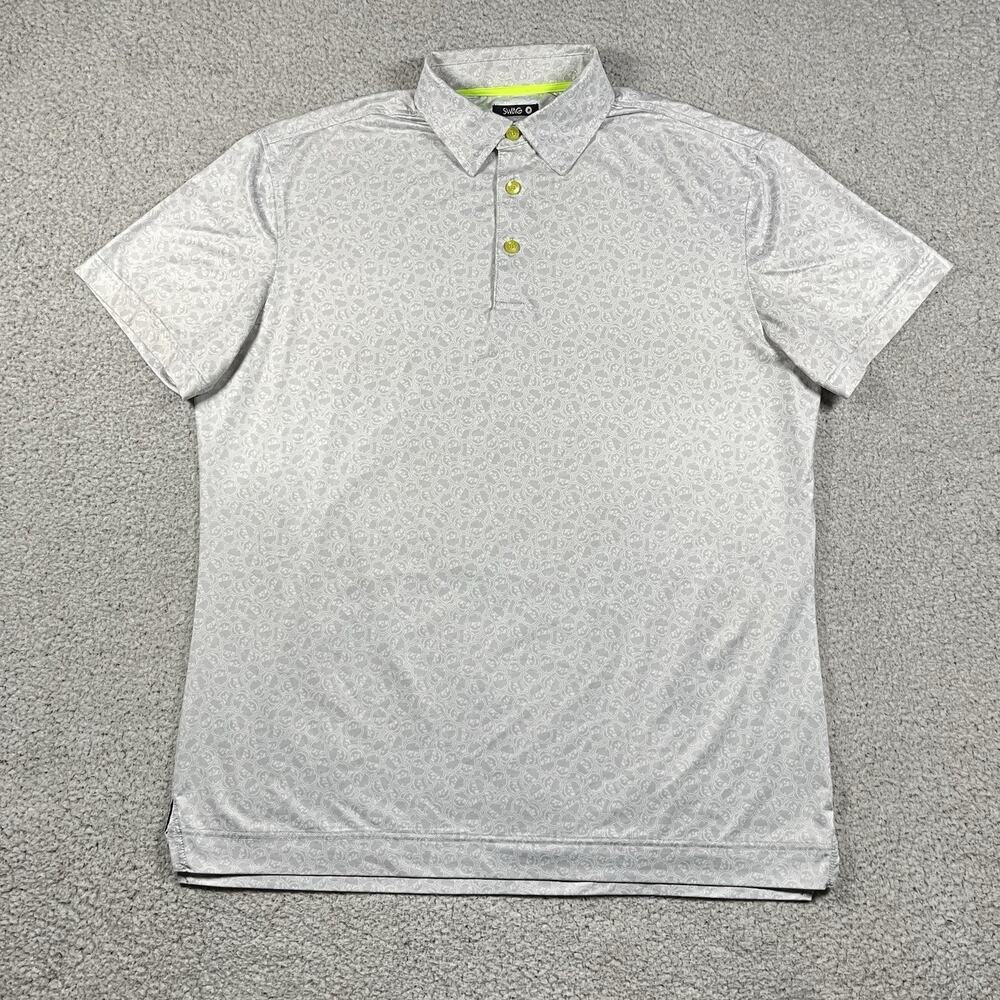 Swag Golf Polo Shirt Mens M Skull All Over Performance Dont Give A Putt